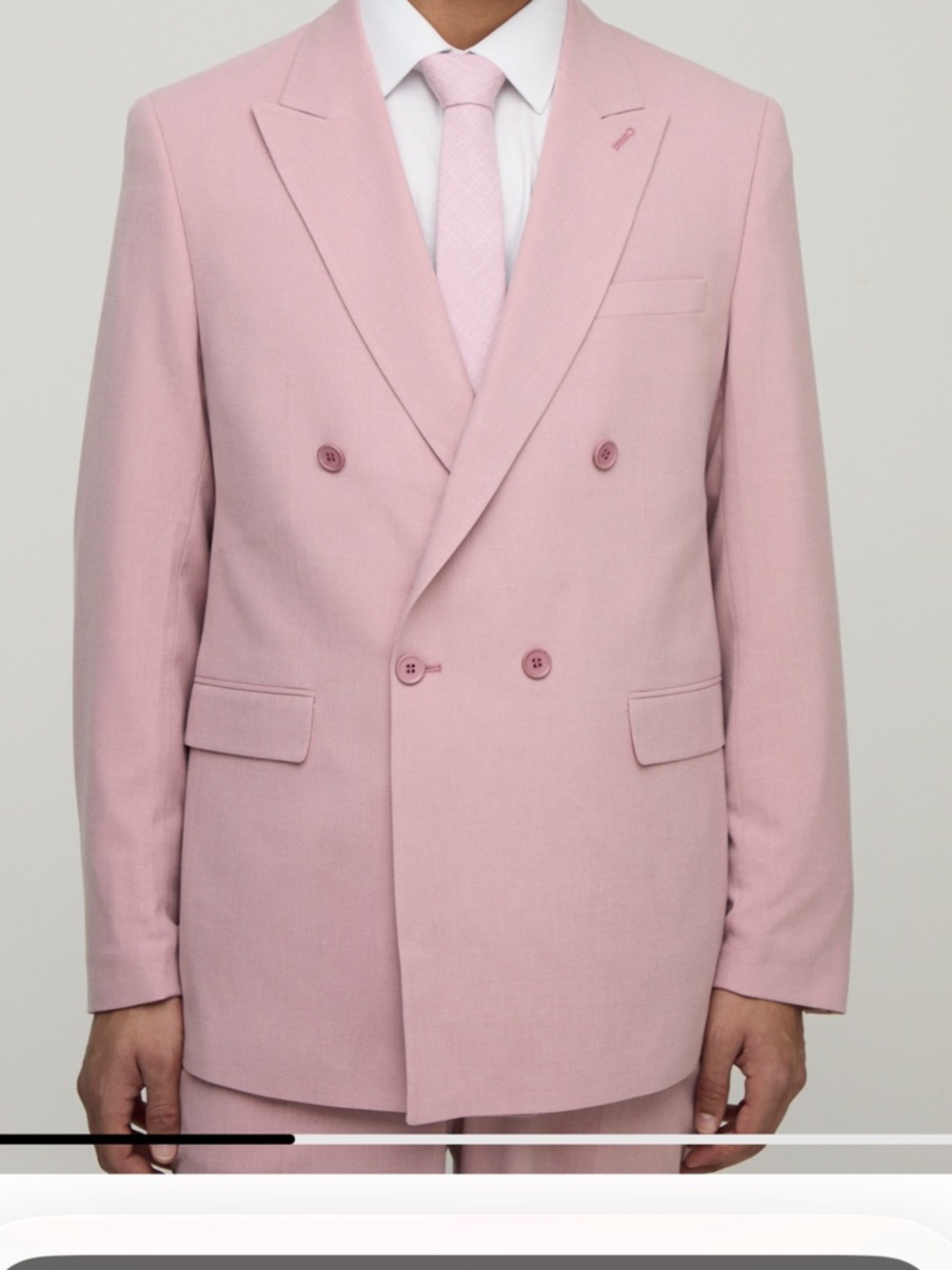 BOOHOOMAN Men's Double-Breasted DARK pink blazer AND pants.